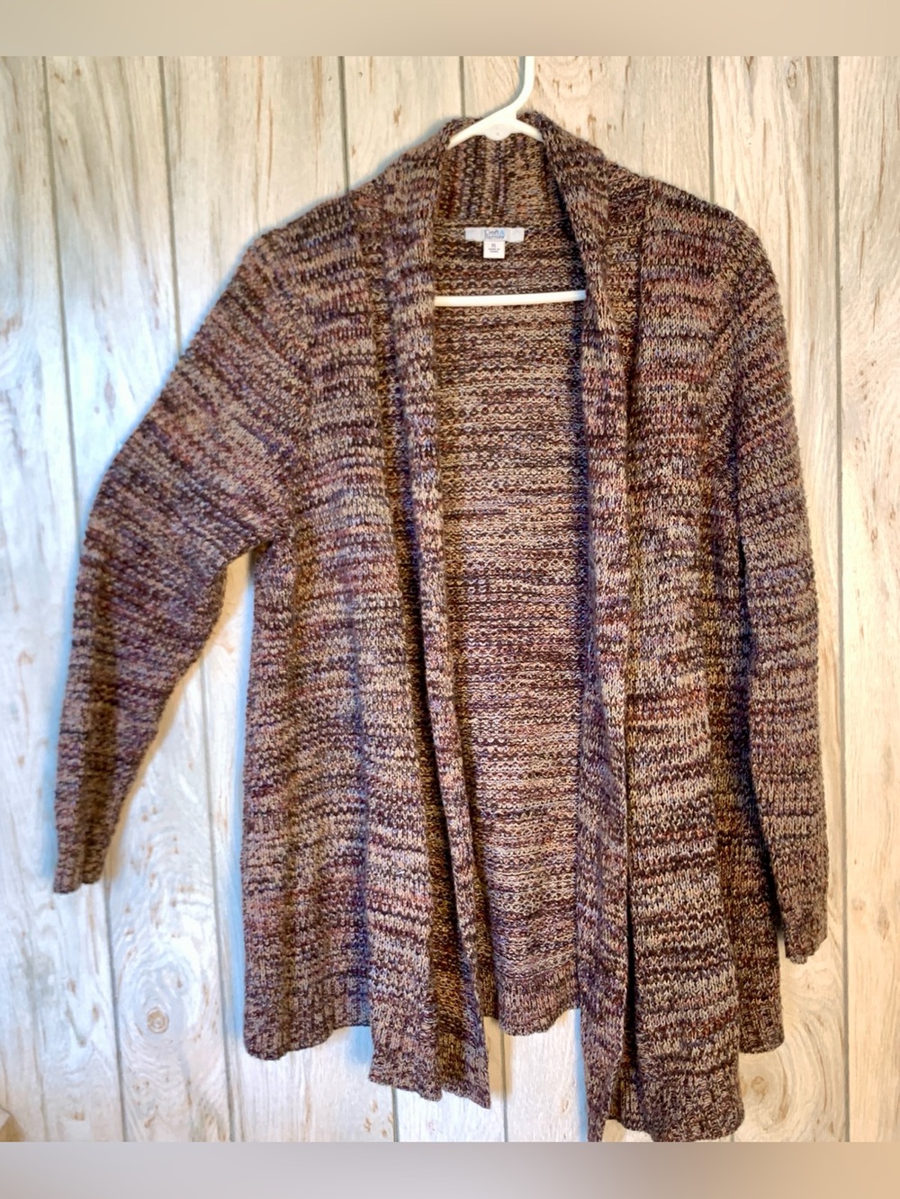 Croft & Barrow Open Front Cardigan Women’s Size XL  Marbled Purple / Brown